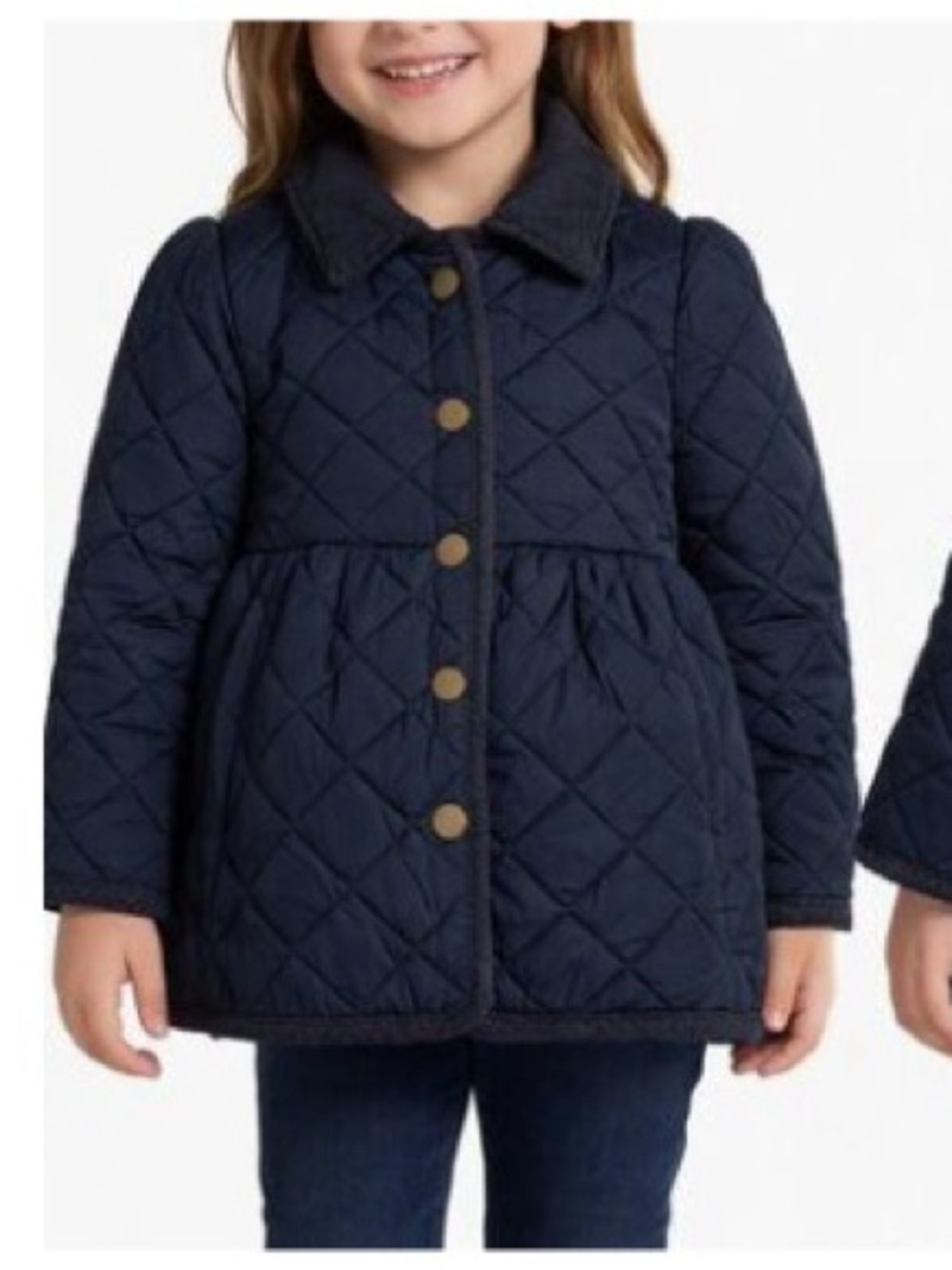 Ralph Lauren Navy Quilted Puff Jacket with Gold Buttons Sz 6